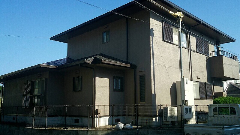 田辺市戸建て　シリコン塗料/ダークモカ色に塗り替えました
