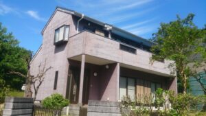 白浜町A様別荘の外壁塗装前のレンガ調外壁